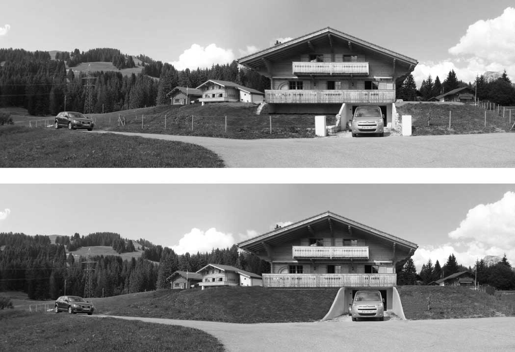 before and after, photomontage